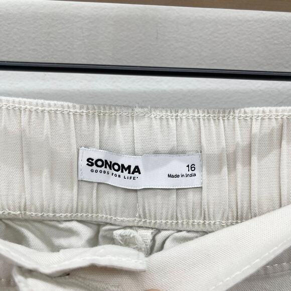Sonoma Goods for Life Tapered‎ Utility Capri Pants Womens 16 Sahara Wind Joggers - Picture 6 of 7